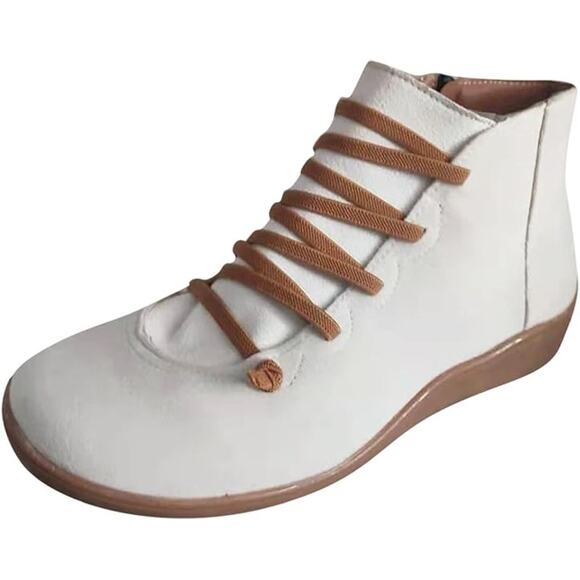 Ankle Boots White Round Toe Casual Comfortable Lightweight Size 9US /40CN - Picture 8 of 8